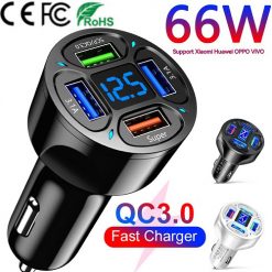 Bộ SạC Nhanh 66w 4usb MàN HìNh Kỹ ThuậT Số Cho Xe Hơi