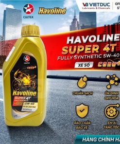 Caltex Havoline Super 4T Fully Synthetic 5W-40 - Dầu nhớt Tổng hợp toàn phần xe số (Can 1L)